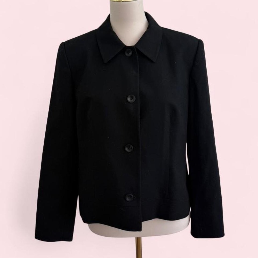 Talbots 100% Wool Black Blazer —‎ Size 12